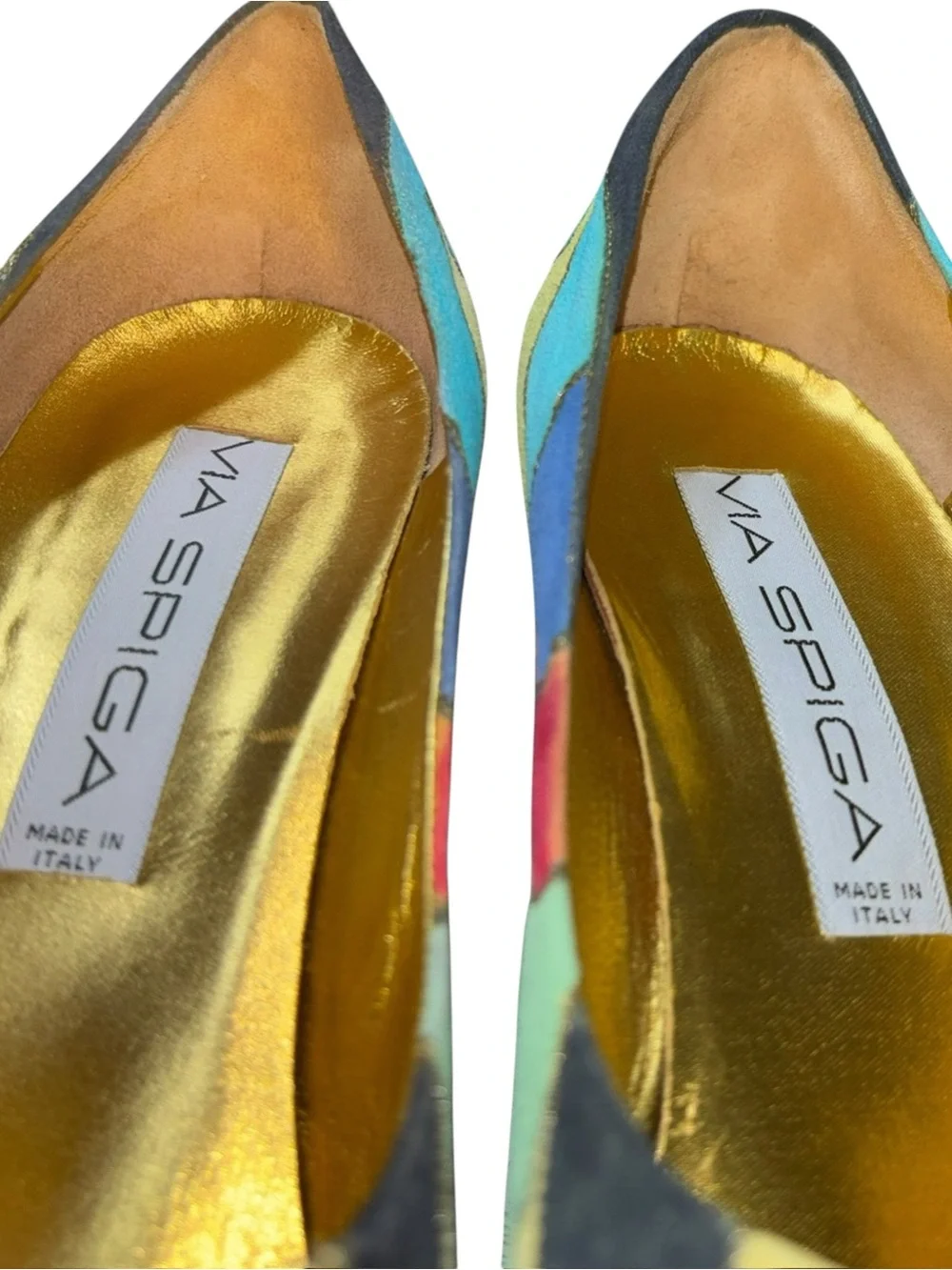 Via Spiga Vintage Italy Hand Painted Suede Pointed Toe Stiletto Pumps 9.5B